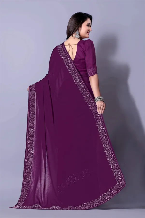 Purple_Georgette_Premium_Embroidered_Saree_With_Matching_Blouse_For_Women