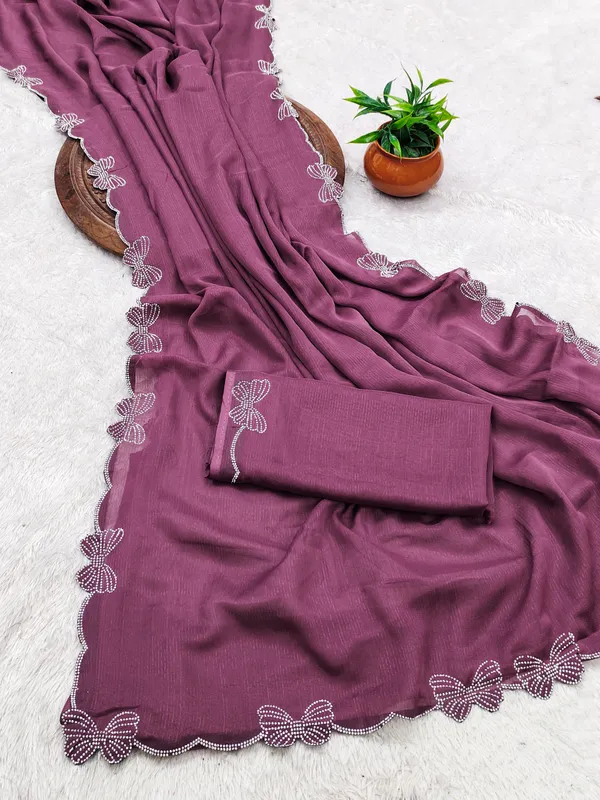 Purple_Georgette_Premium_Embroidered_Saree_With_Matching_Blouse_For_Women