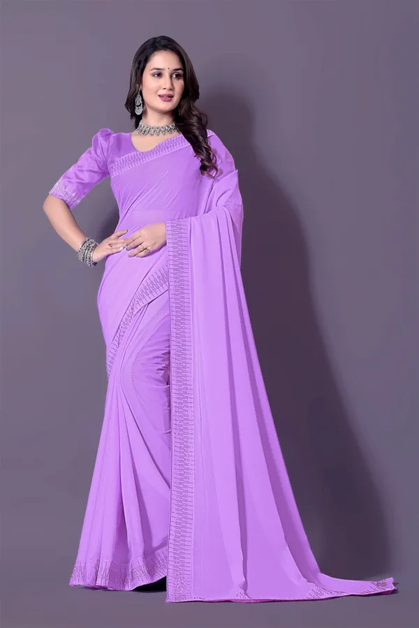 Purple_Georgette_Premium_Embroidered_Saree_With_Matching_Blouse_For_Women