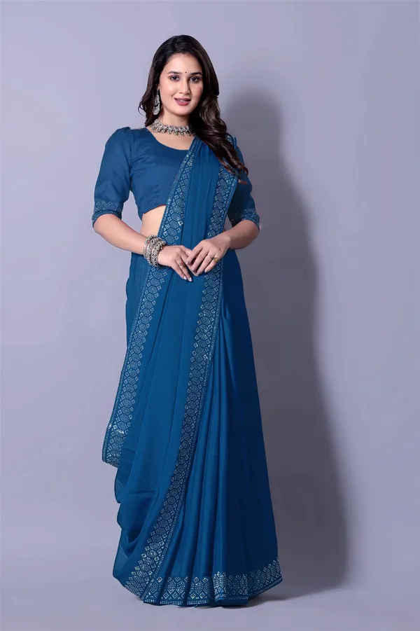Blue_Georgette_Premium_Embroidered_Saree_With_Matching_Blouse_For_Women