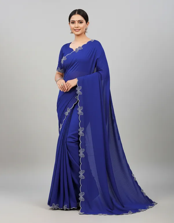 Royal_Blue_Georgette_Premium_Embroidered_Saree_With_Matching_Blouse_For_Women