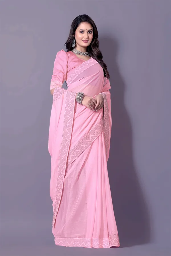 Pink_Georgette_Premium_Embroidered_Saree_With_Matching_Blouse_For_Women
