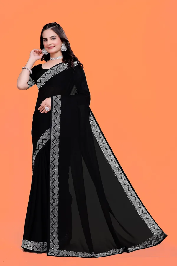 Blue_Georgette_Premium_Embroidered_Saree_With_Matching_Blouse_For_Women