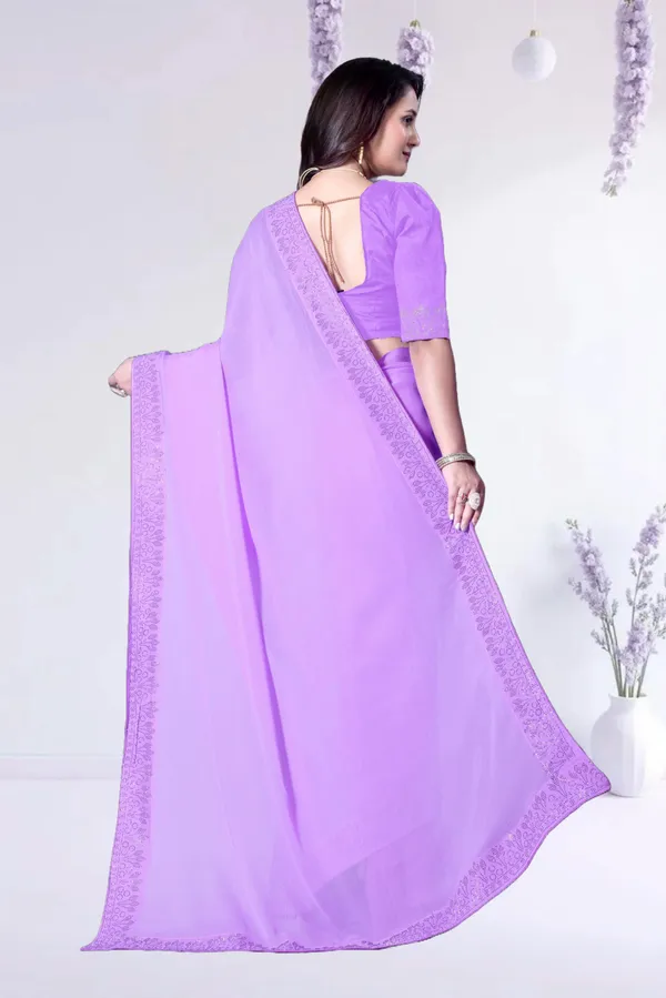Purple_Georgette_Premium_Embroidered_Saree_With_Matching_Blouse_For_Women