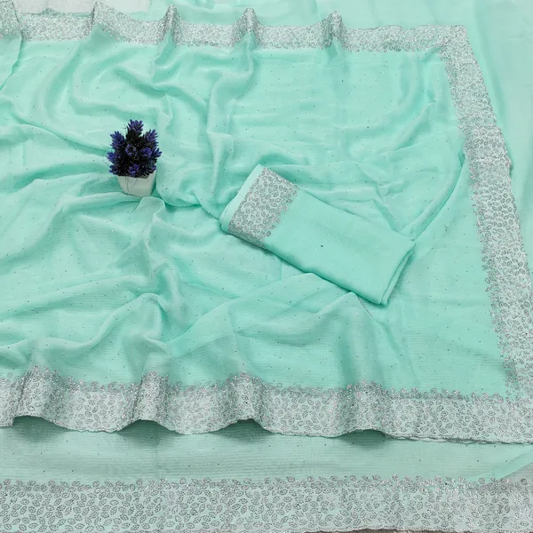 Green_Georgette_Premium_Embroidered_Saree_With_Matching_Blouse_For_Women