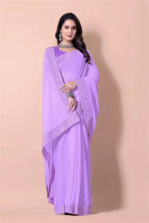 Purple_Georgette_Premium_Embroidered_Saree_With_Matching_Blouse_For_Women