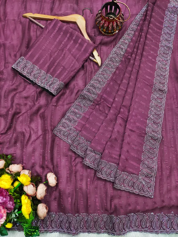 Purple_Georgette_Premium_Embroidered_Saree_With_Matching_Blouse_For_Women