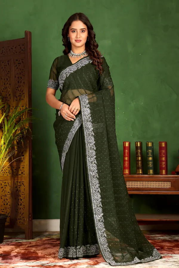 Green_Georgette_Premium_Embroidered_Saree_With_Matching_Blouse_For_Women