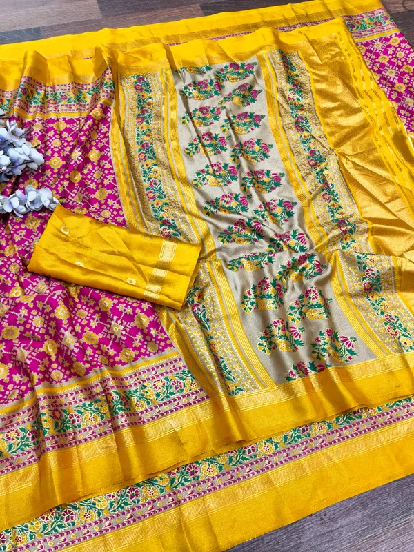 Yellow_Georgette_Premium_Embroidered_Saree_With_Matching_Blouse_For_Women