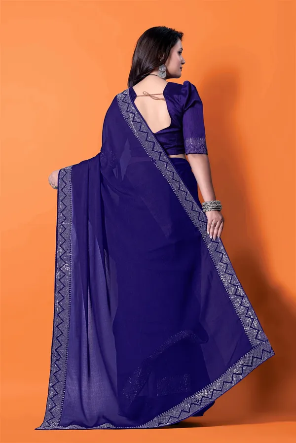 Royal_Blue_Georgette_Premium_Embroidered_Saree_With_Matching_Blouse_For_Women