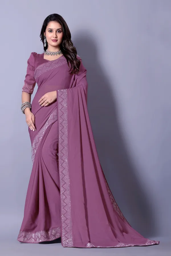 Purple_Georgette_Premium_Embroidered_Saree_With_Matching_Blouse_For_Women