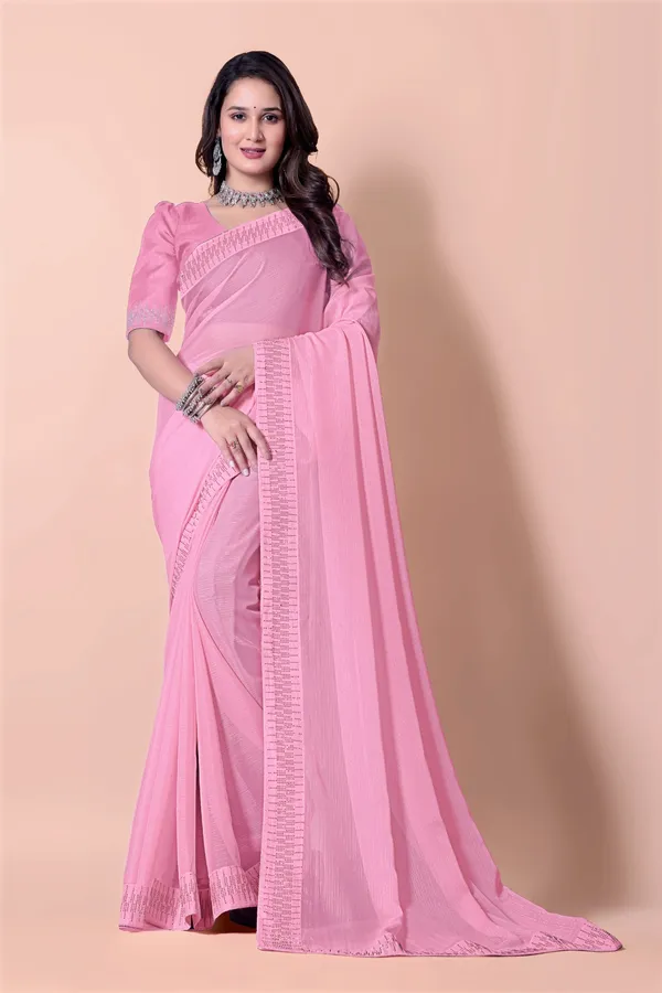Pink_Georgette_Premium_Embroidered_Saree_With_Matching_Blouse_For_Women