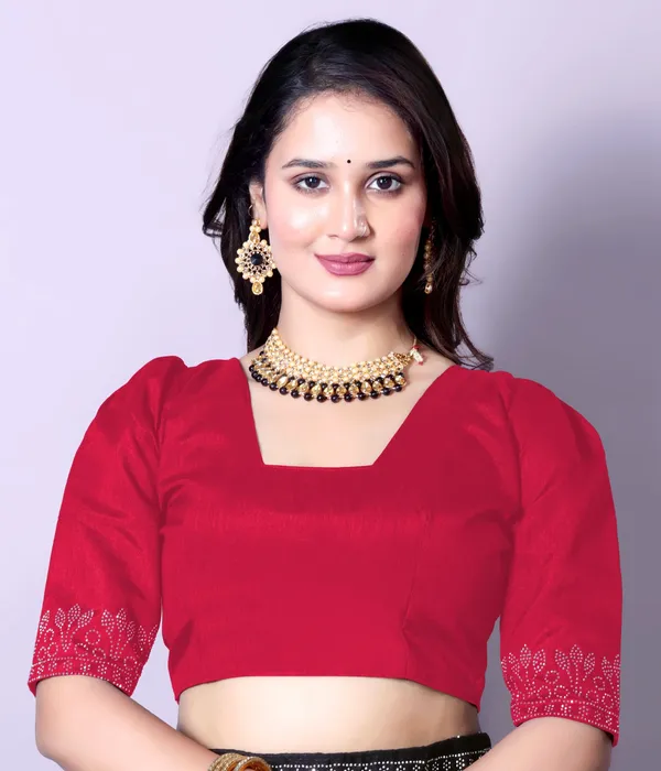 Red_Georgette_Premium_Embroidered_Saree_With_Matching_Blouse_For_Women