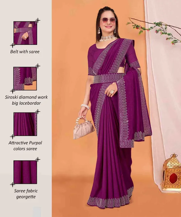 Purple_Georgette_Premium_Embroidered_Saree_With_Matching_Blouse_For_Women