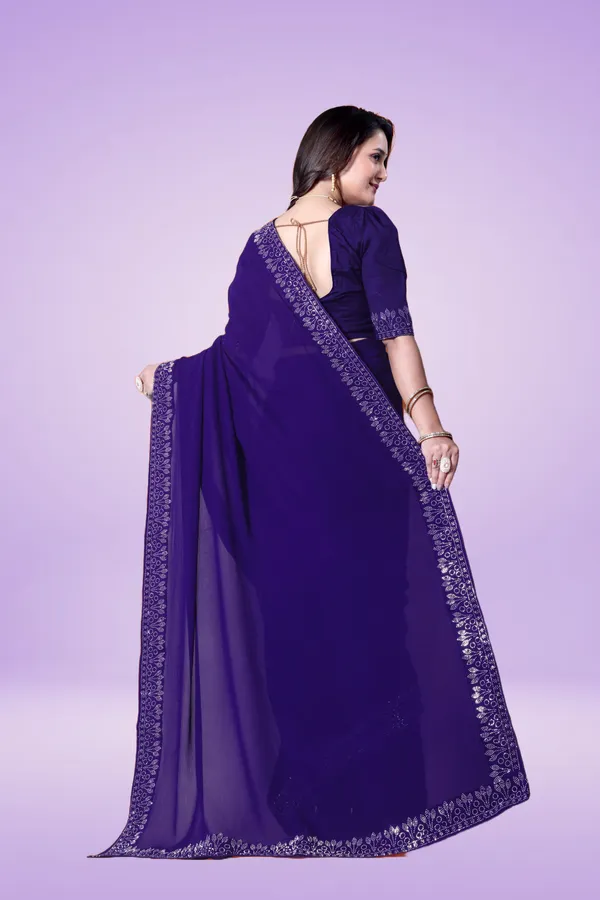Blue_Georgette_Premium_Embroidered_Saree_With_Matching_Blouse_For_Women