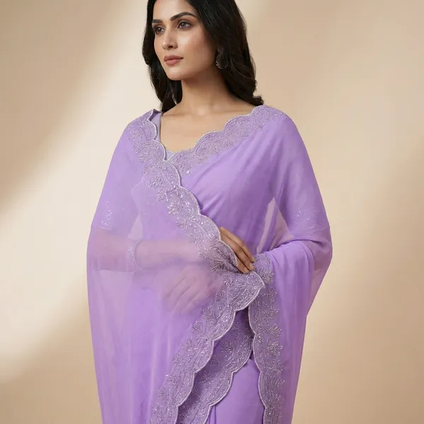 Purple_Georgette_Premium_Embroidered_Saree_With_Matching_Blouse_For_Women