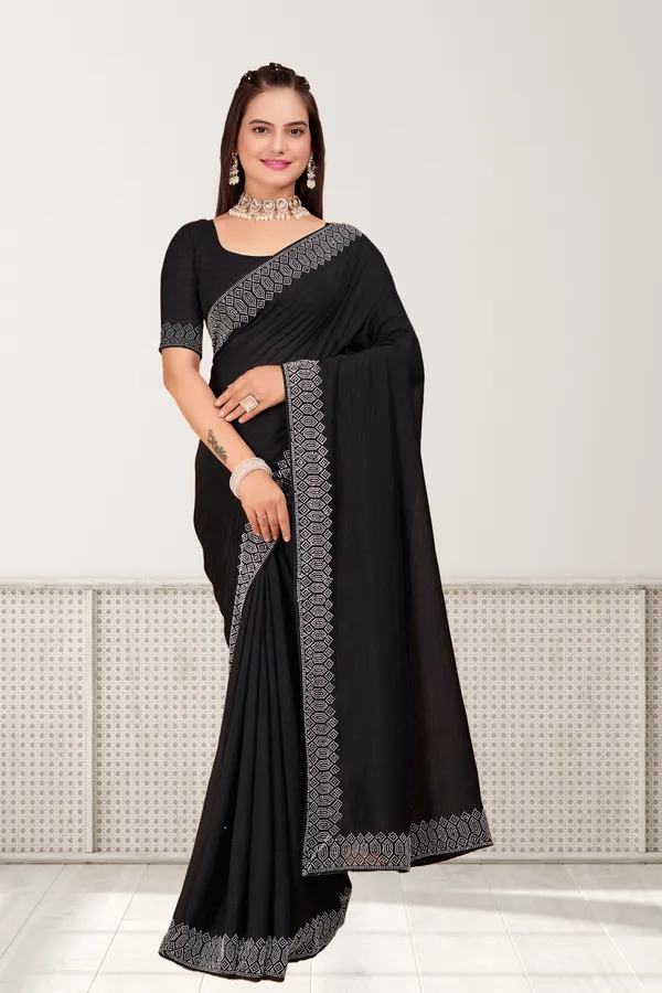Black_Georgette_Premium_Embroidered_Saree_With_Matching_Blouse_For_Women