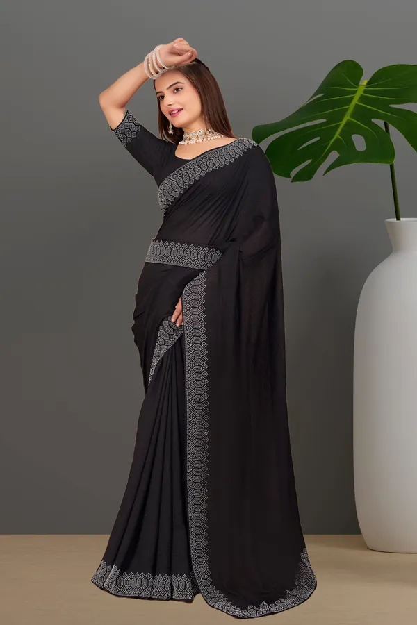 Black_Georgette_Premium_Embroidered_Saree_With_Matching_Blouse_For_Women