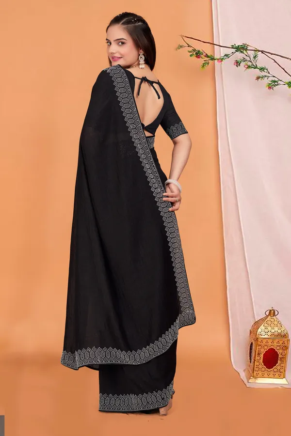 Black_Georgette_Premium_Embroidered_Saree_With_Matching_Blouse_For_Women