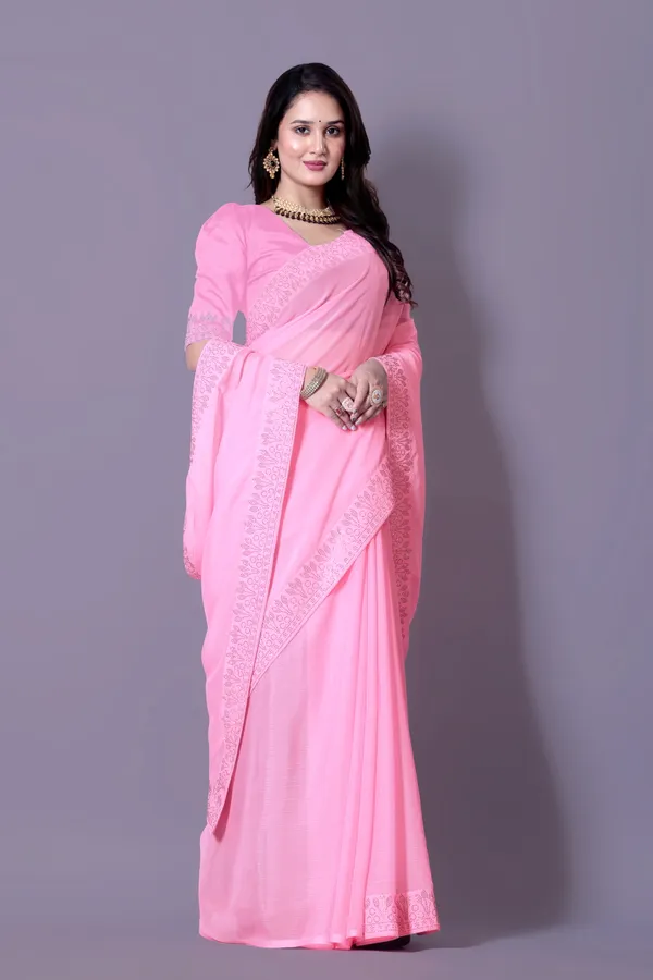 Pink_Georgette_Premium_Embroidered_Saree_With_Matching_Blouse_For_Women
