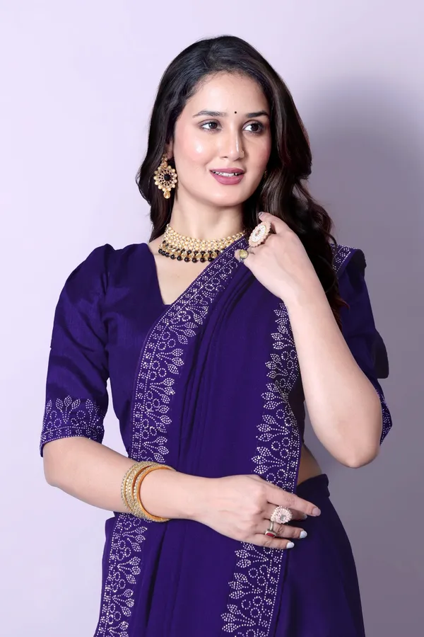 Purple_Georgette_Premium_Embroidered_Saree_With_Matching_Blouse_For_Women