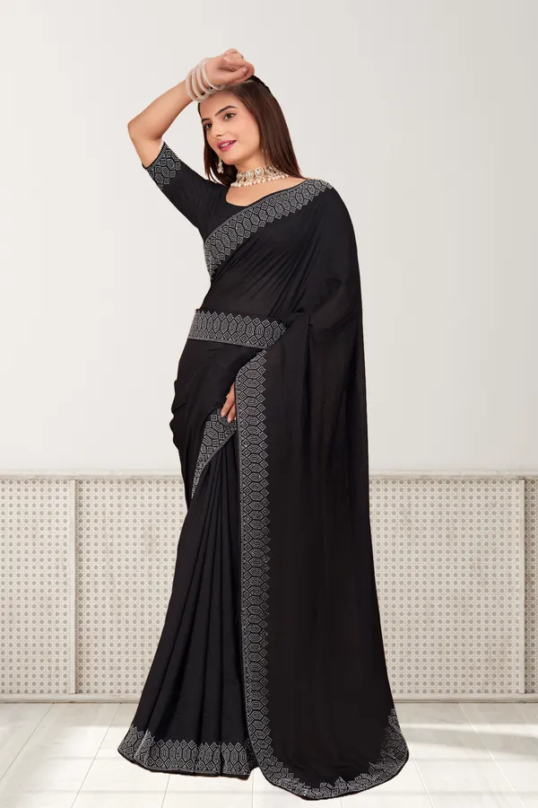 Black_Georgette_Premium_Embroidered_Saree_With_Matching_Blouse_For_Women