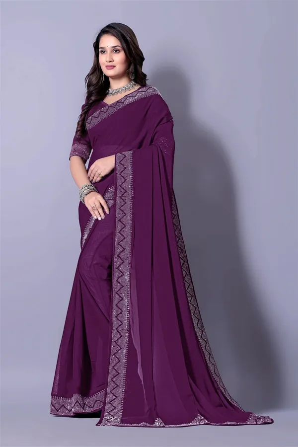 Purple_Georgette_Premium_Embroidered_Saree_With_Matching_Blouse_For_Women