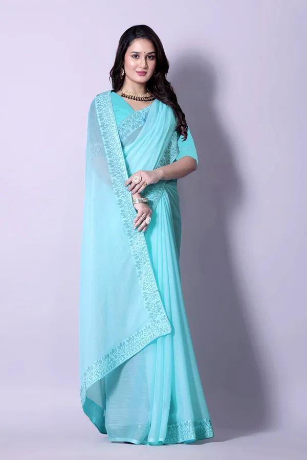 Sky_Blue_Georgette_Premium_Embroidered_Saree_With_Matching_Blouse_For_Women