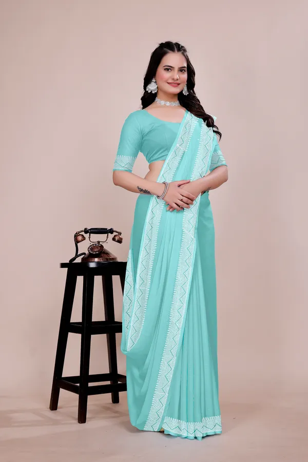 Blue_Georgette_Premium_Embroidered_Saree_With_Matching_Blouse_For_Women