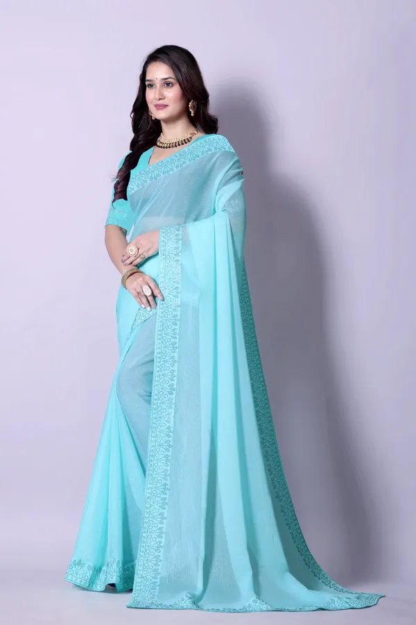 Sky_Blue_Georgette_Premium_Embroidered_Saree_With_Matching_Blouse_For_Women