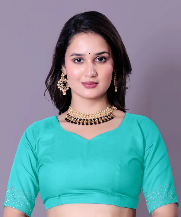 Turquoise_Blue_Georgette_Premium_Embroidered_Saree_With_Matching_Blouse_For_Women