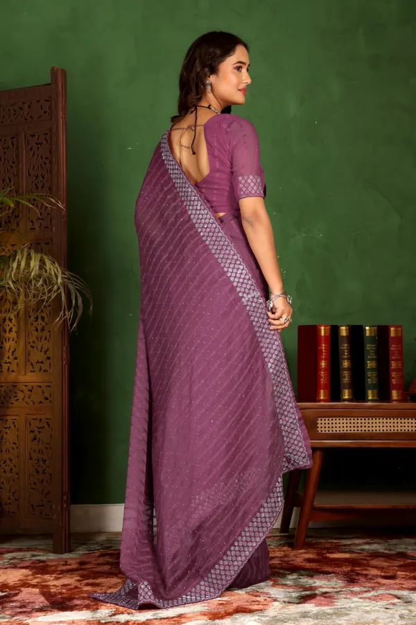 Purple_Georgette_Premium_Embroidered_Saree_With_Matching_Blouse_For_Women