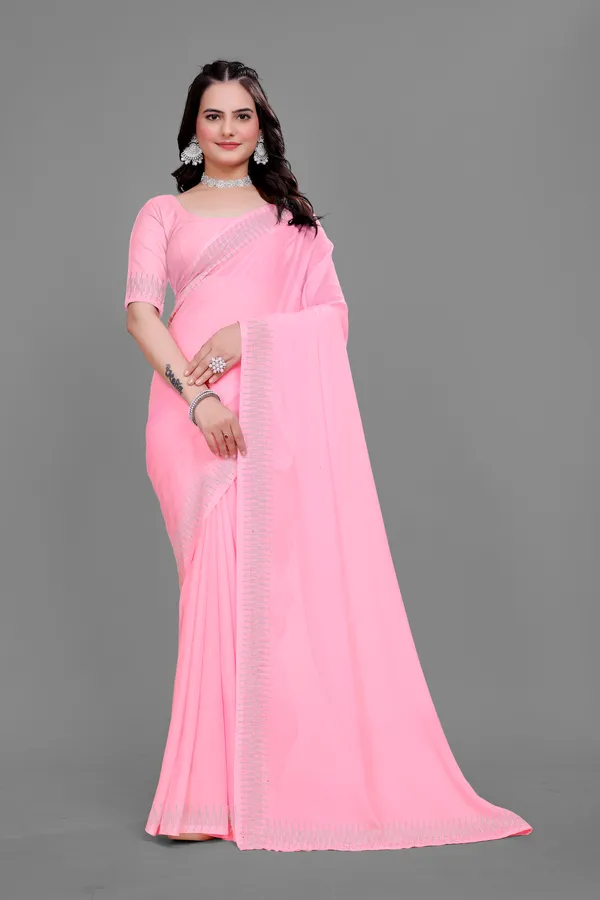 Pink_Georgette_Premium_Embroidered_Saree_With_Matching_Blouse_For_Women
