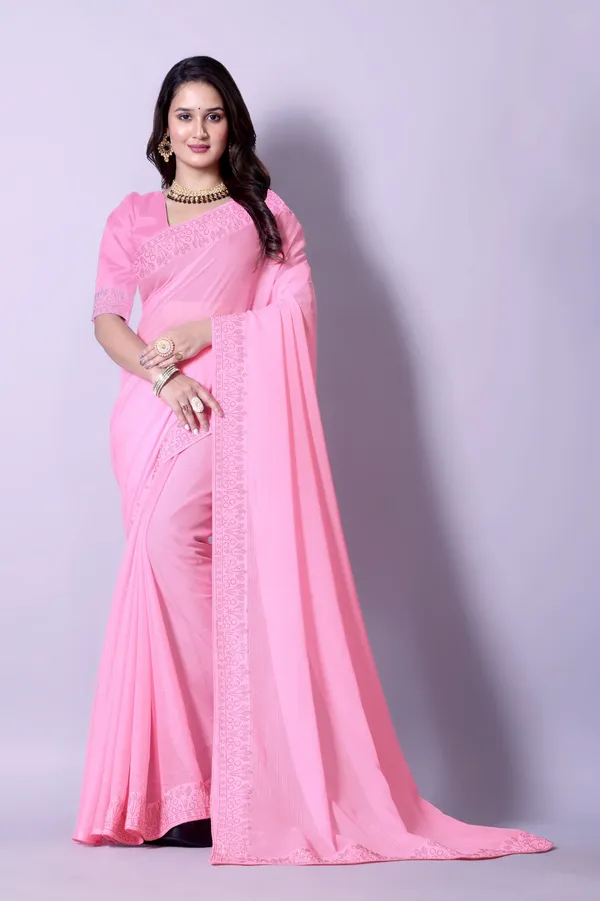Pink_Georgette_Premium_Embroidered_Saree_With_Matching_Blouse_For_Women