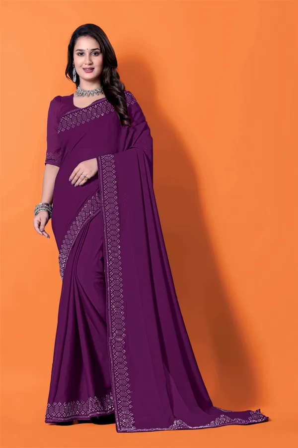 Purple_Georgette_Premium_Embroidered_Saree_With_Matching_Blouse_For_Women