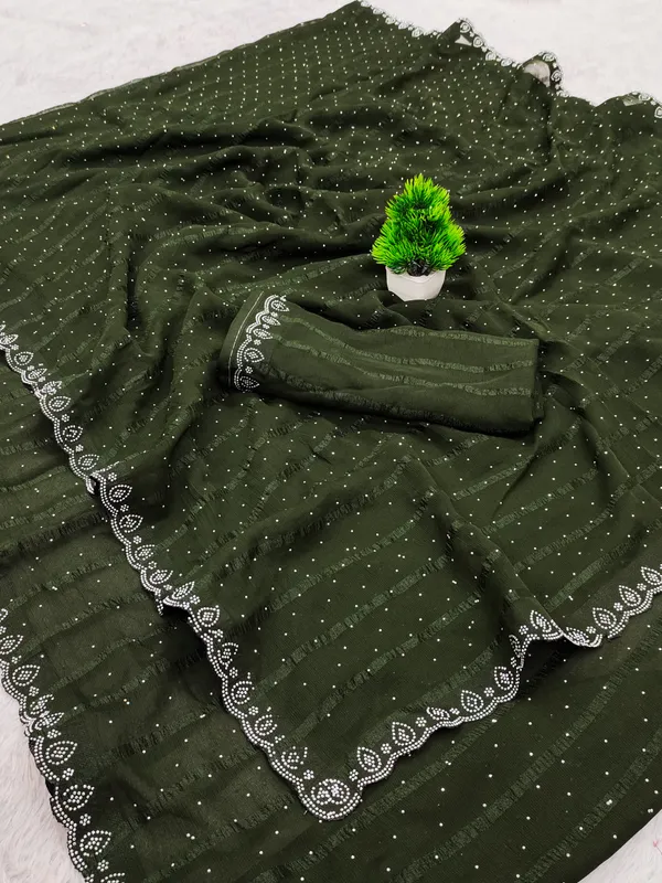 Green_Georgette_Premium_Embroidered_Saree_With_Matching_Blouse_For_Women