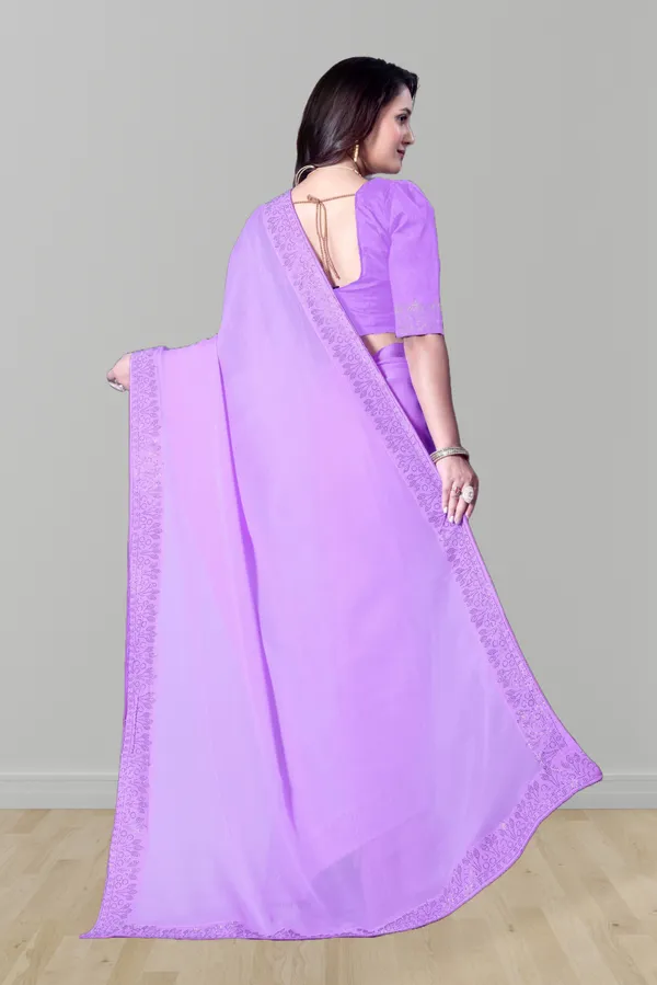 Purple_Georgette_Premium_Embroidered_Saree_With_Matching_Blouse_For_Women