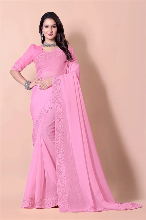 Pink_Georgette_Premium_Embroidered_Saree_With_Matching_Blouse_For_Women