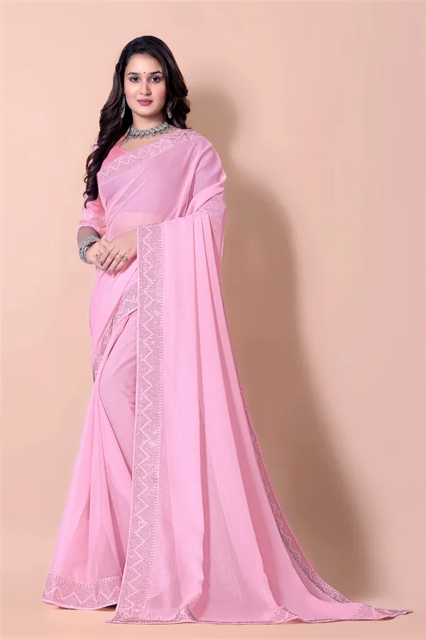 Pink_Georgette_Premium_Embroidered_Saree_With_Matching_Blouse_For_Women