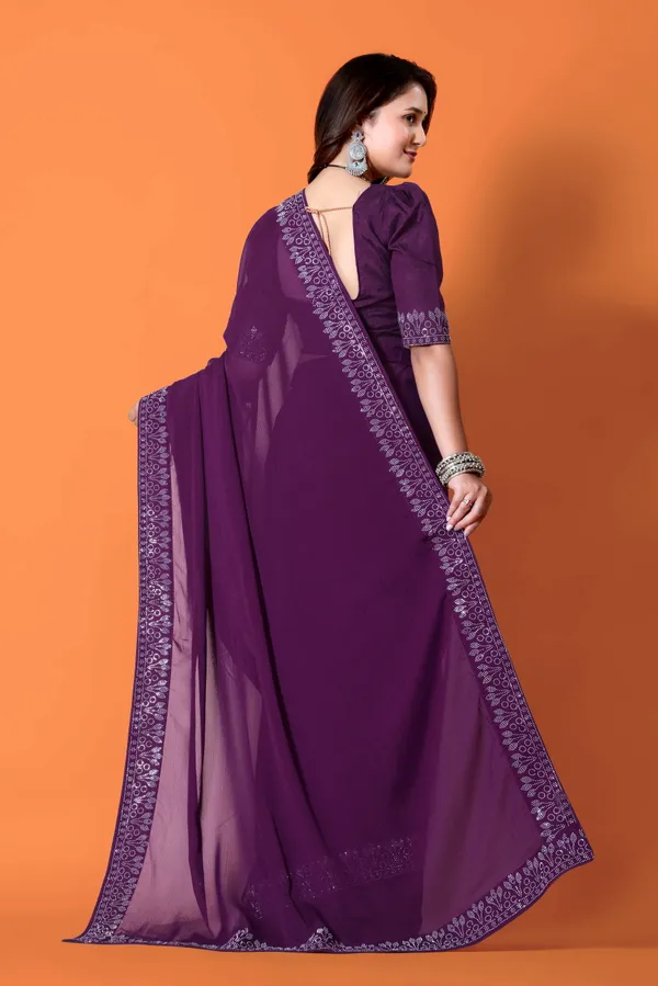 Purple_Georgette_Premium_Embroidered_Saree_With_Matching_Blouse_For_Women