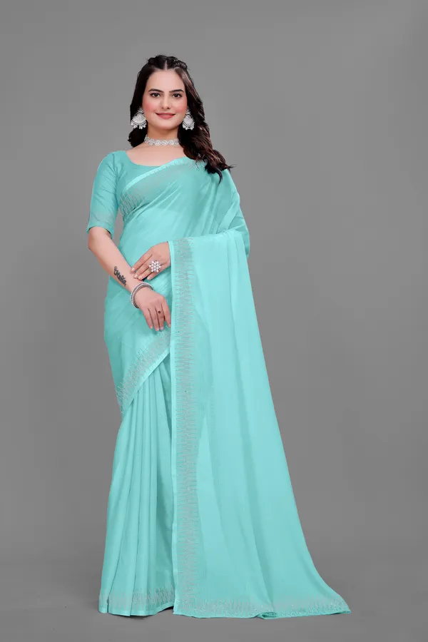 Green_Georgette_Premium_Embroidered_Saree_With_Matching_Blouse_For_Women