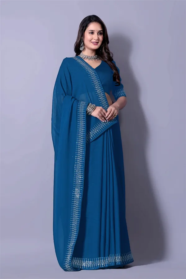 Blue_Georgette_Premium_Embroidered_Saree_With_Matching_Blouse_For_Women