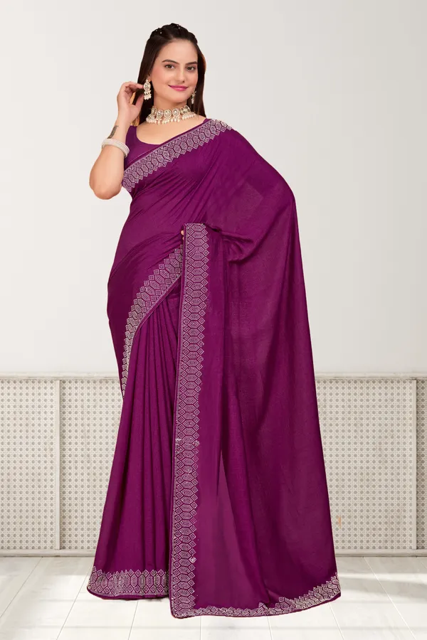 Purple_Georgette_Premium_Embroidered_Saree_With_Matching_Blouse_For_Women
