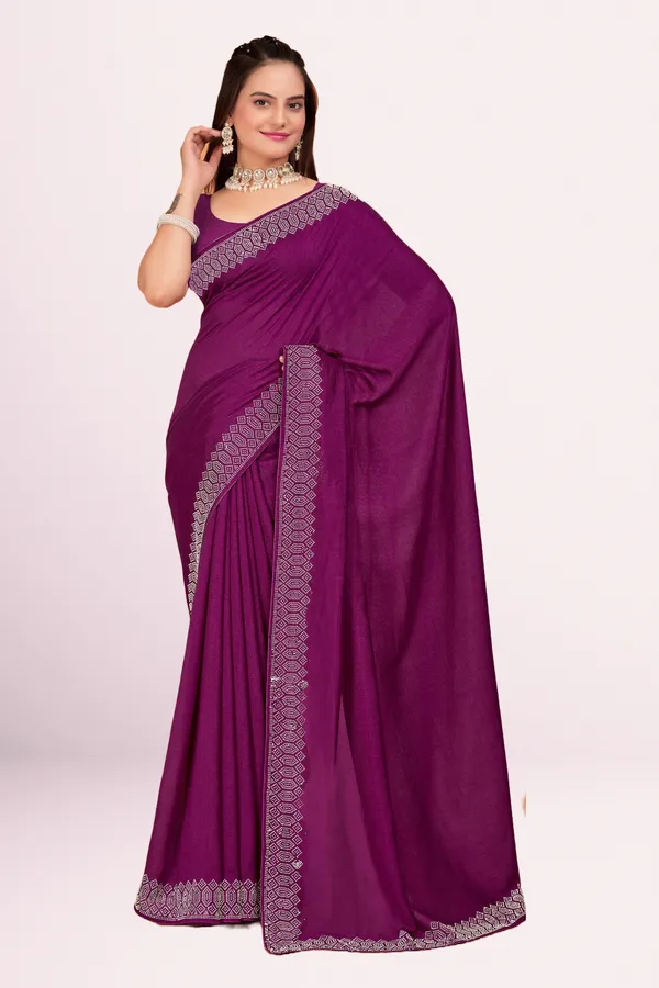 Purple_Georgette_Premium_Embroidered_Saree_With_Matching_Blouse_For_Women