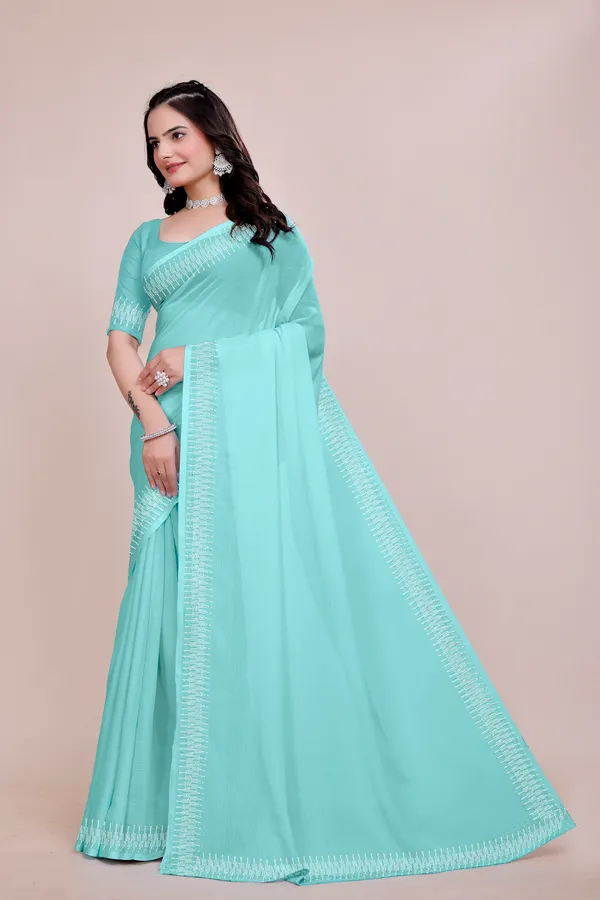 Blue_Georgette_Premium_Embroidered_Saree_With_Matching_Blouse_For_Women
