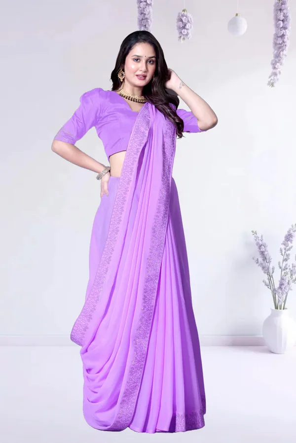 Purple_Georgette_Premium_Embroidered_Saree_With_Matching_Blouse_For_Women