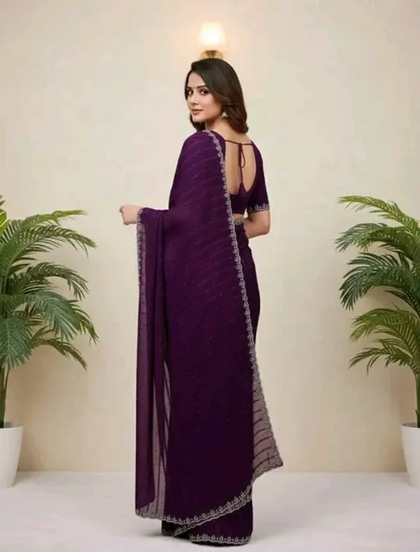Purple_Georgette_Premium_Embroidered_Saree_With_Matching_Blouse_For_Women