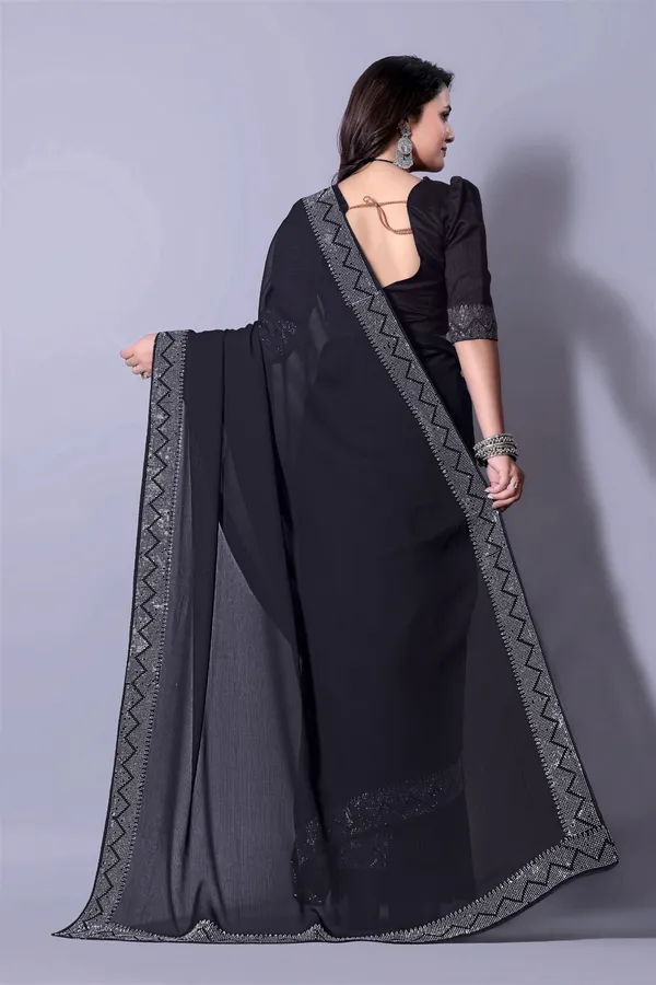 Black_Georgette_Premium_Embroidered_Saree_With_Matching_Blouse_For_Women