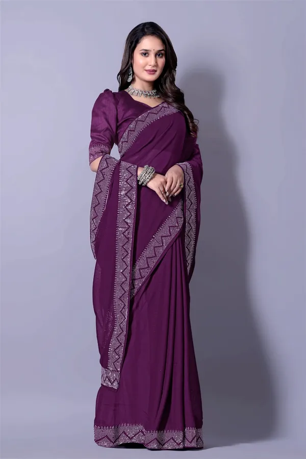 Purple_Georgette_Premium_Embroidered_Saree_With_Matching_Blouse_For_Women