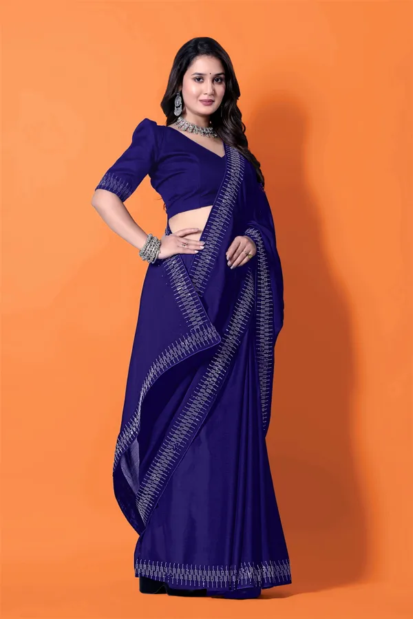 Blue_Georgette_Premium_Embroidered_Saree_With_Matching_Blouse_For_Women